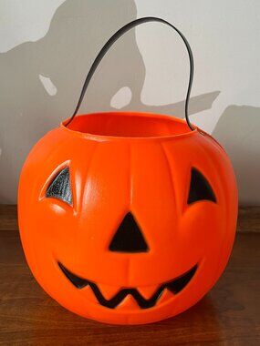 Empire Vintage 90s Halloween Candy Bucket Pail Plastic Jack-O'-Lantern Blow Mold